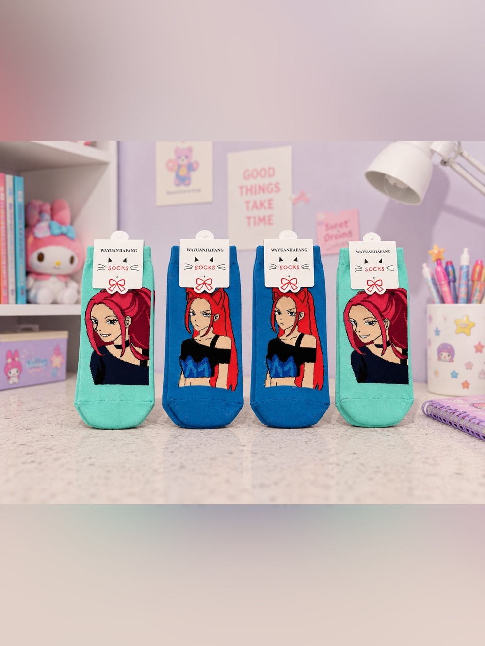 KPOP Mira Ankle Socks 4 Pair Set - Size 35-41